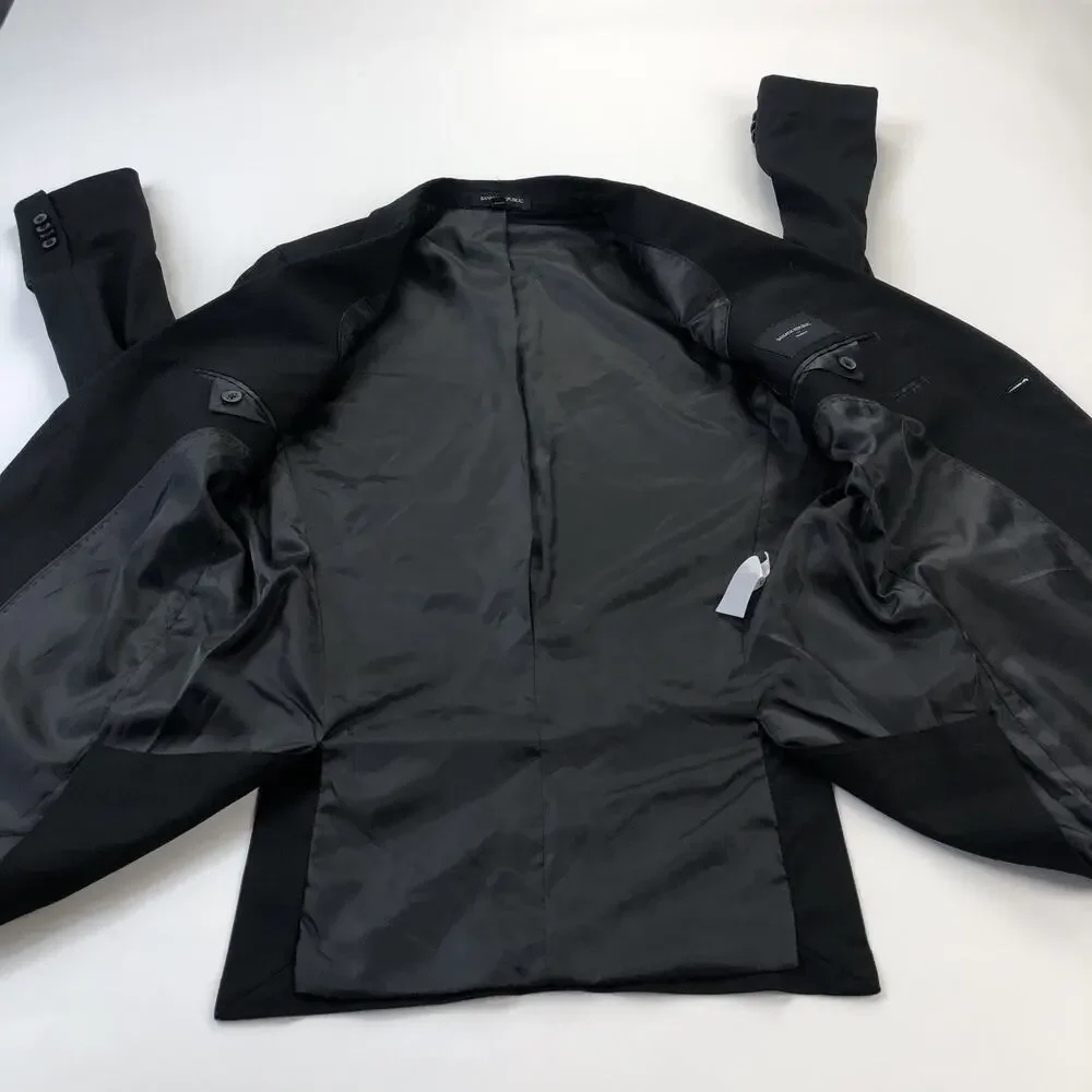 Banana Republic Tailored Fit 40 Polyester Button Blazer Sport Coat Black HRJ